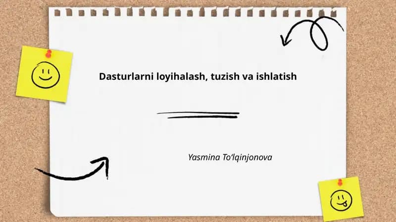 Dasturlarni loyihalash, tuzish va ishlatish
