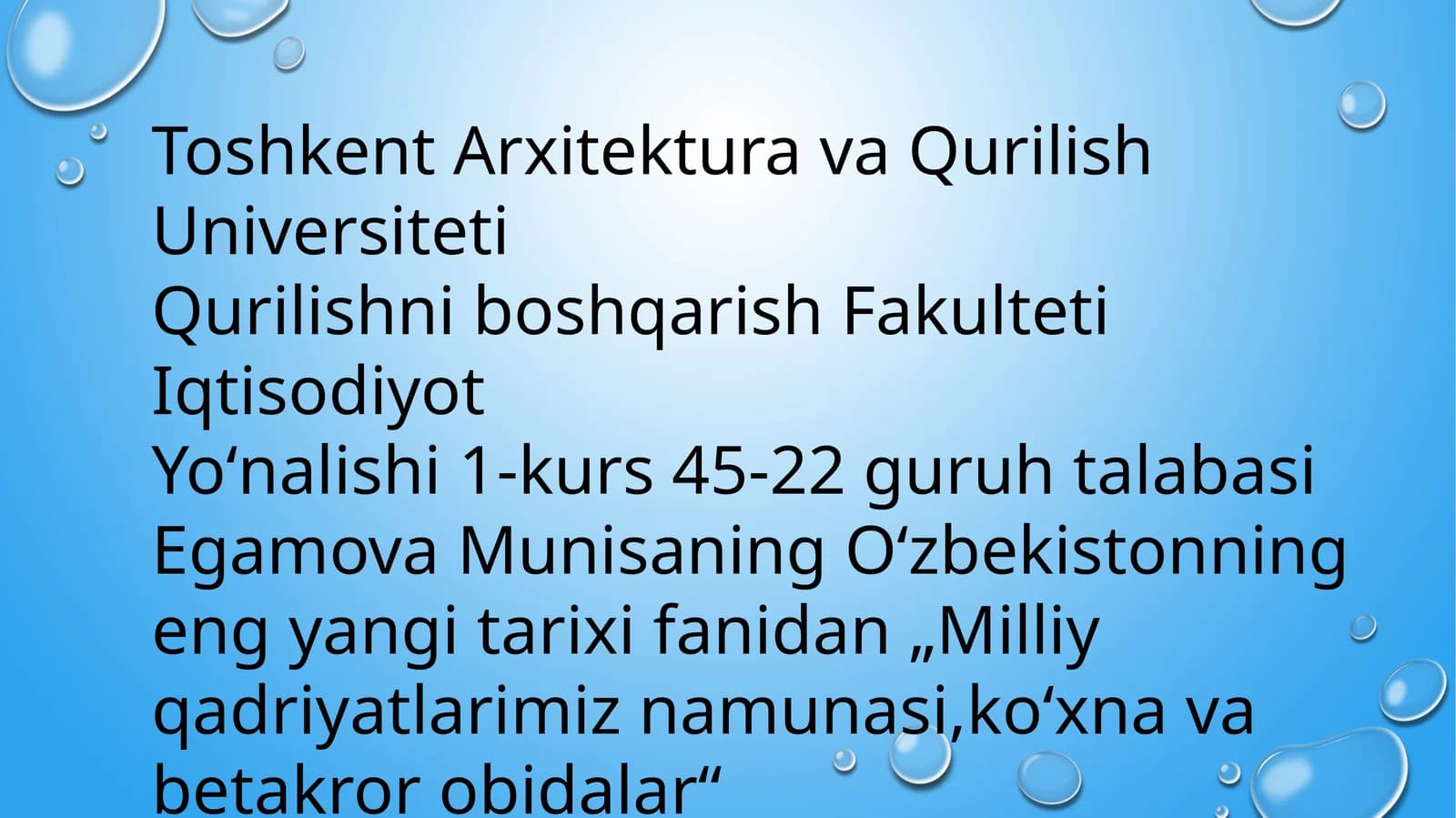 Milliy qadriyatlarimiz namunasi