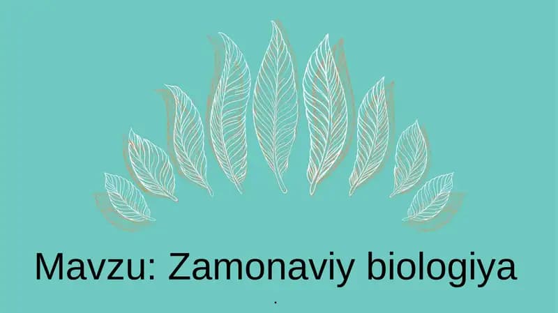 Zamonaviy biologiya