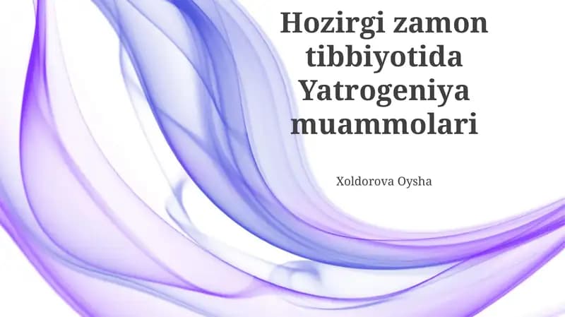 Yatrogeniya muammolari