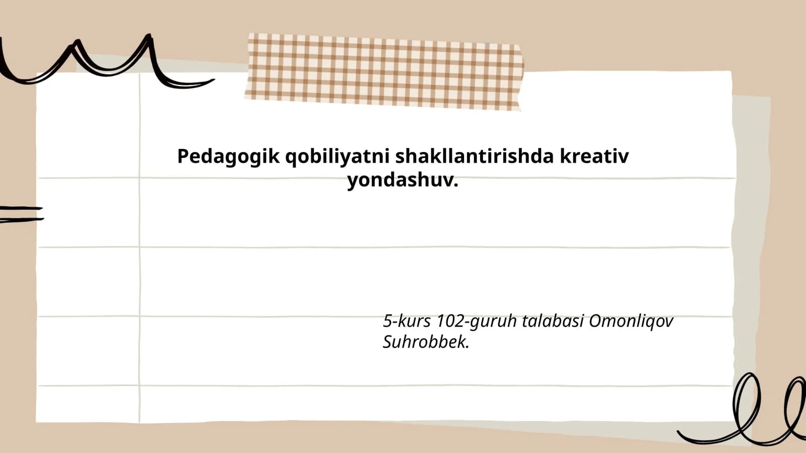 Pedagogik qobiliyatni shakllantirishda kreativ yondashuv
