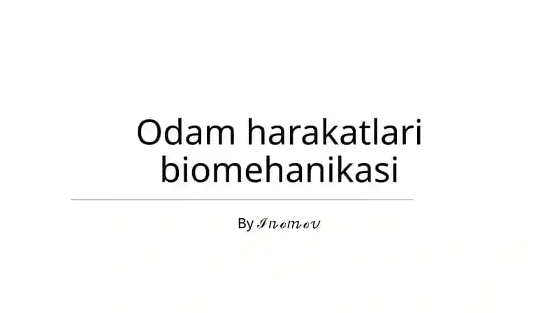 Odamlar harakatlari biomehanikasi