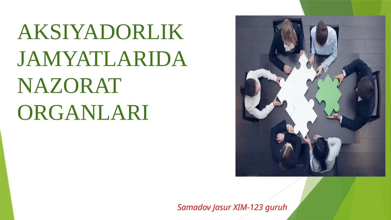 AKSIYADORLIK JAMYATLARIDA NAZORAT ORGANLARI