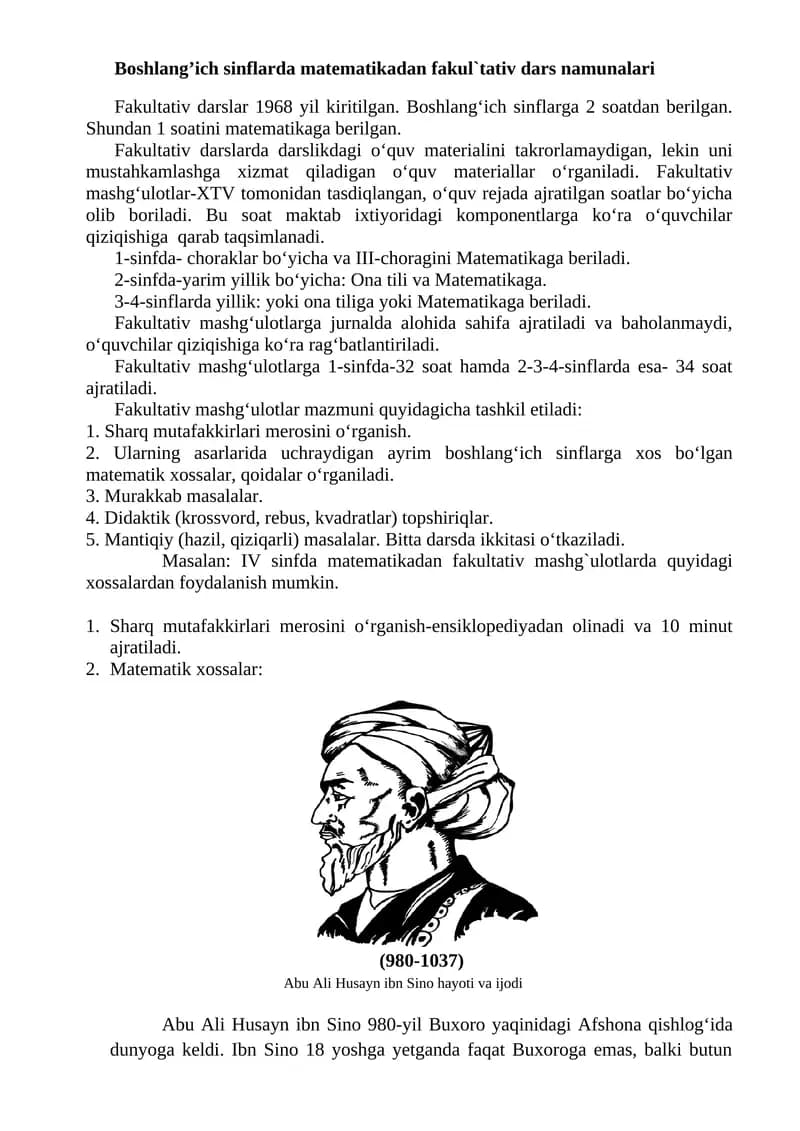 Fakultativ darslar