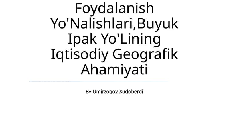 Okean Resurslaridan Foydalanish