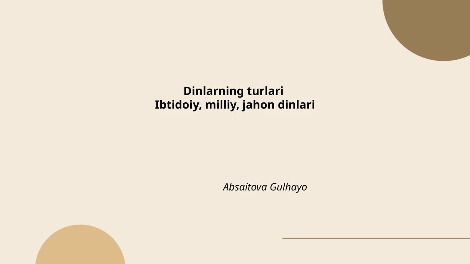 Dinlarning turlari