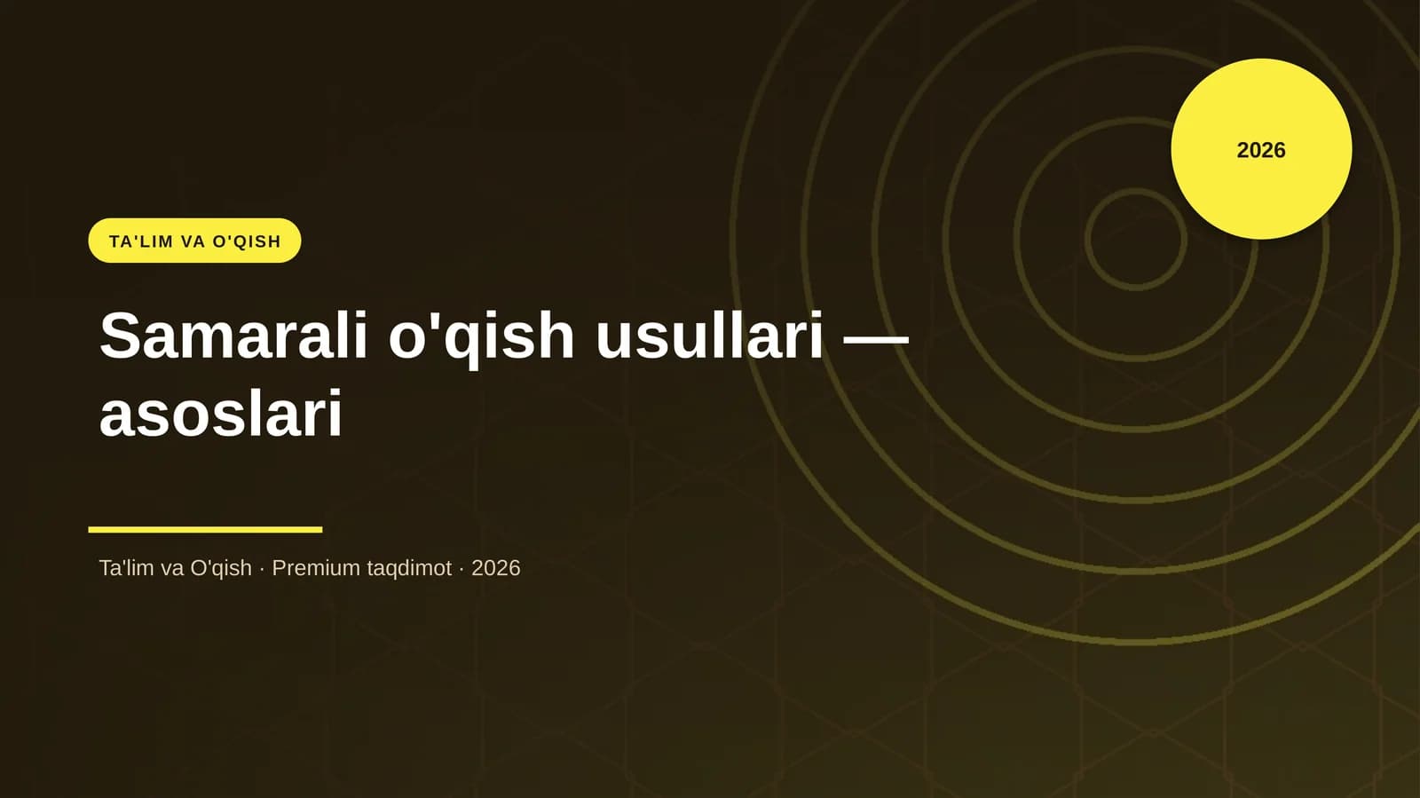 Samarali o'qish usullari — asoslari