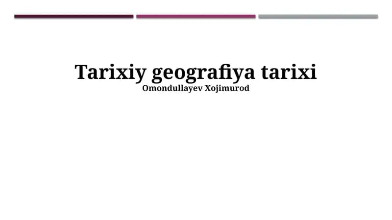 Tarixiy geografiya tarixi