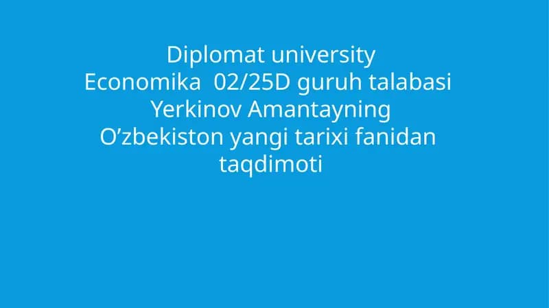 O’zbekiston yangi tarixi