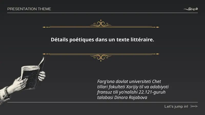 Détails poétiques dans un texte littéraire