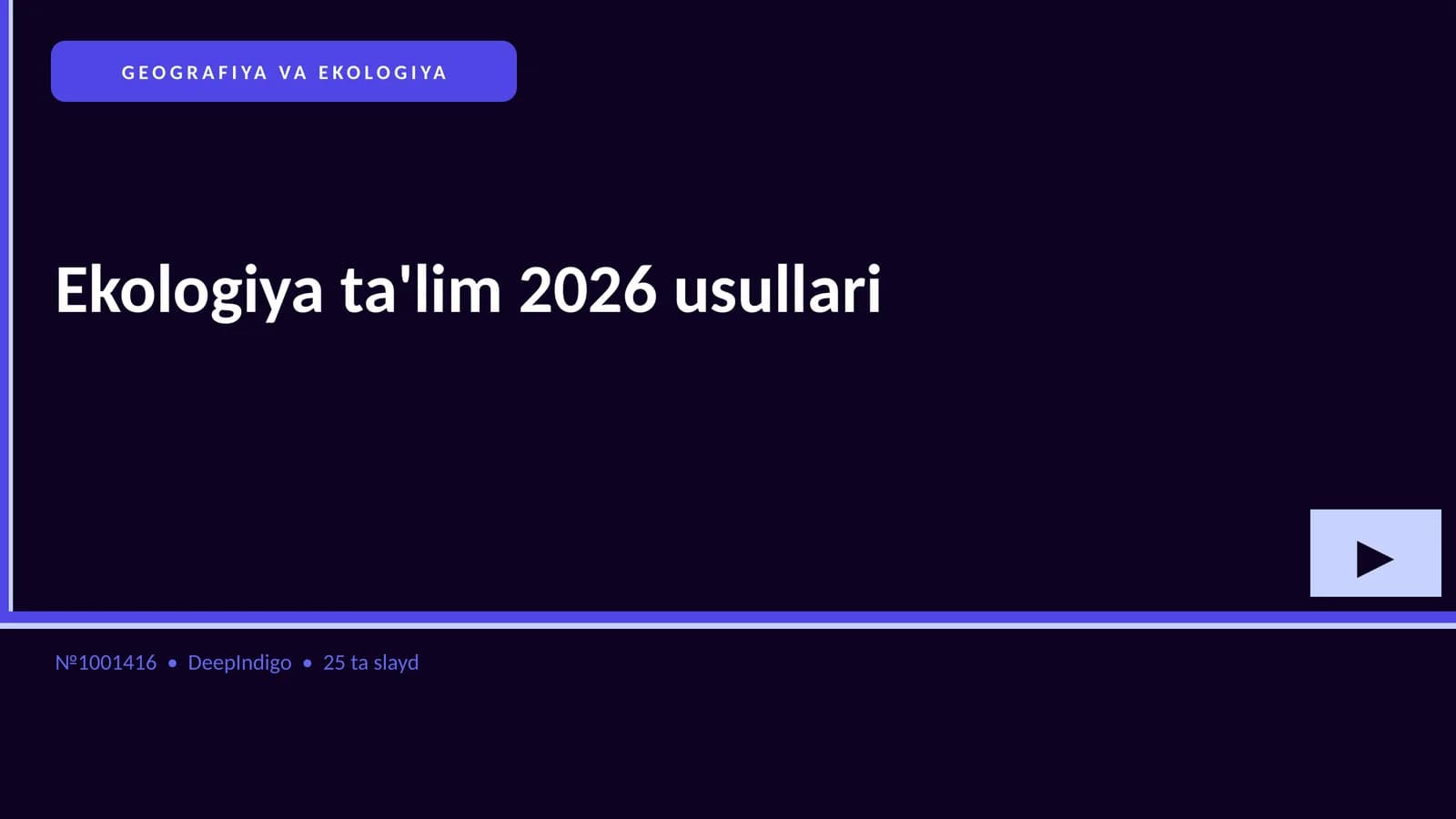 Ekologiya ta'lim 2026 usullari