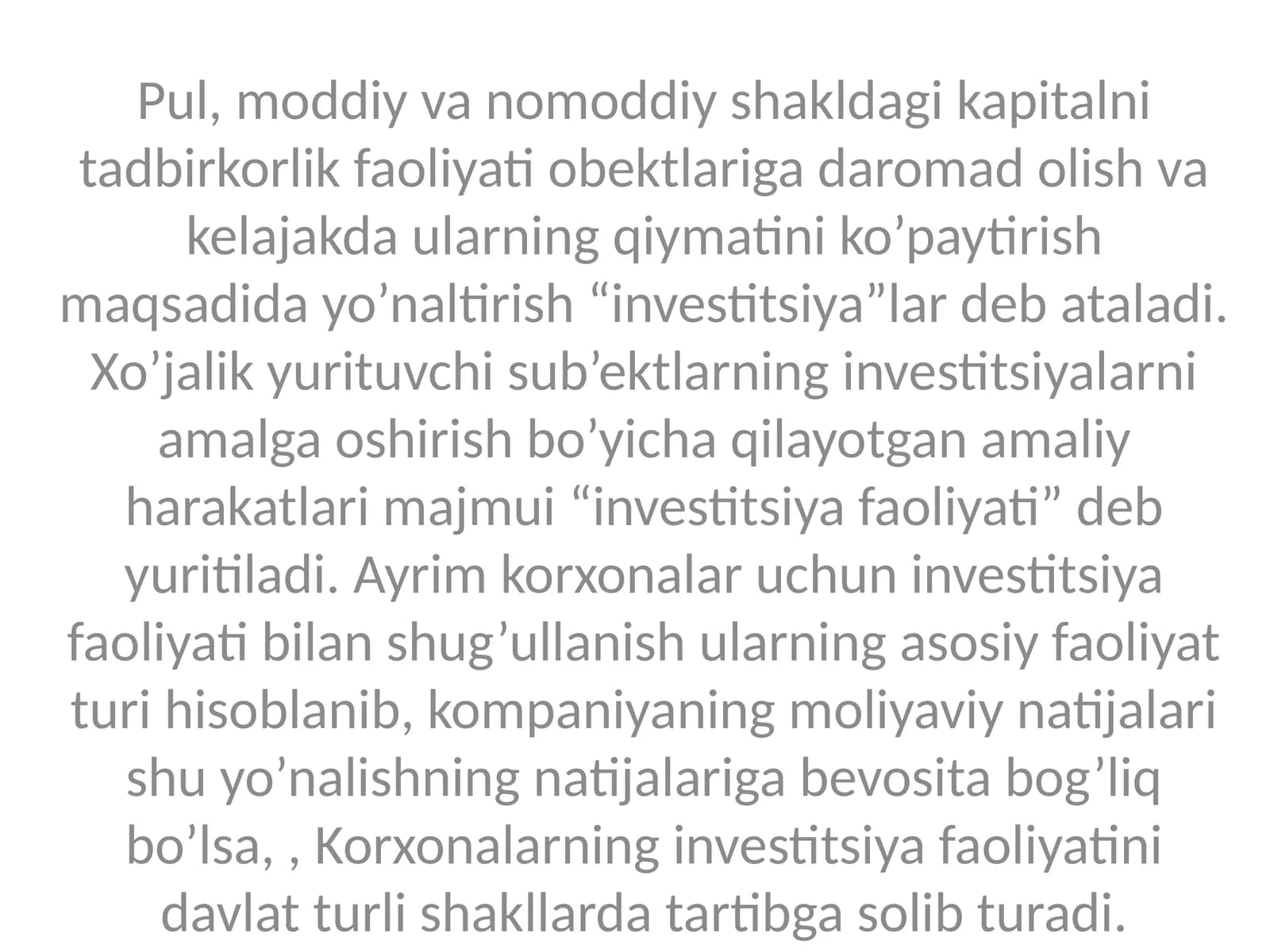 Investitsiya faoliyati