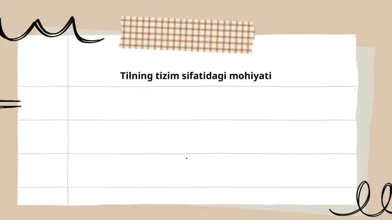 Tilning tizim sifatidagi mohiyati