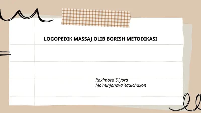 LOGOPEDIK MASSAJ OLIB BORISH METODIKASI