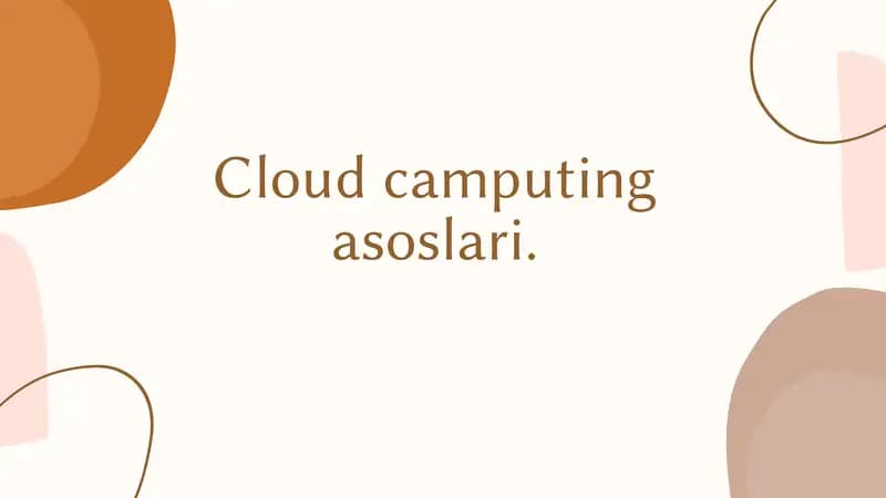 Cloud camputing asoslari