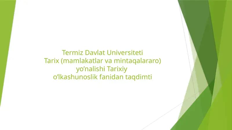 Tarixiyo'lkashunoslik fanining maqsad va vazifalari