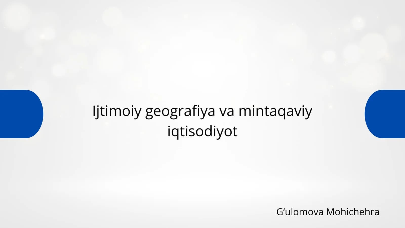 Ijtimoiy geografiya va mintaqaviy iqtisodiyot