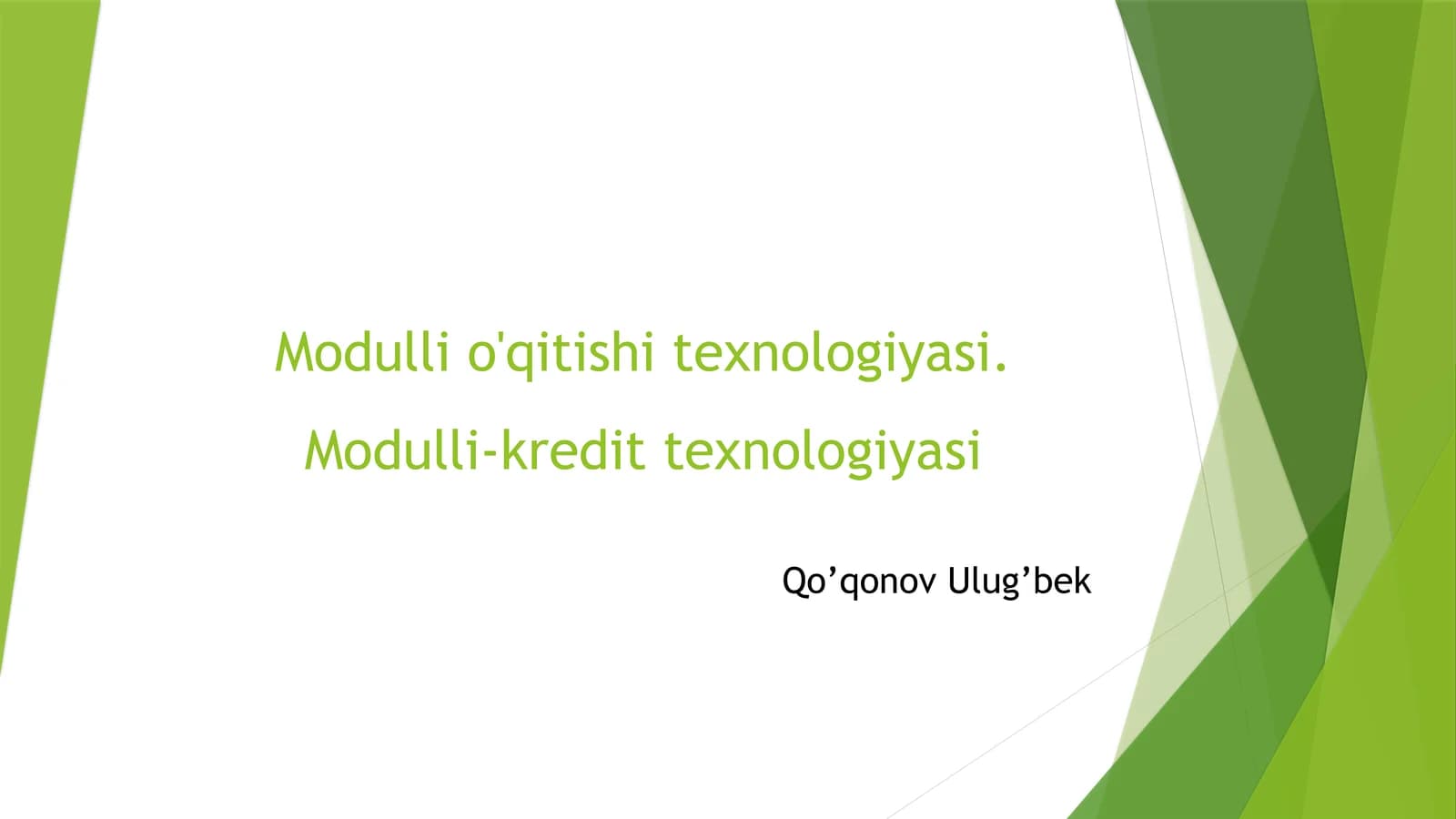Modullio'qitish texnologiyasi