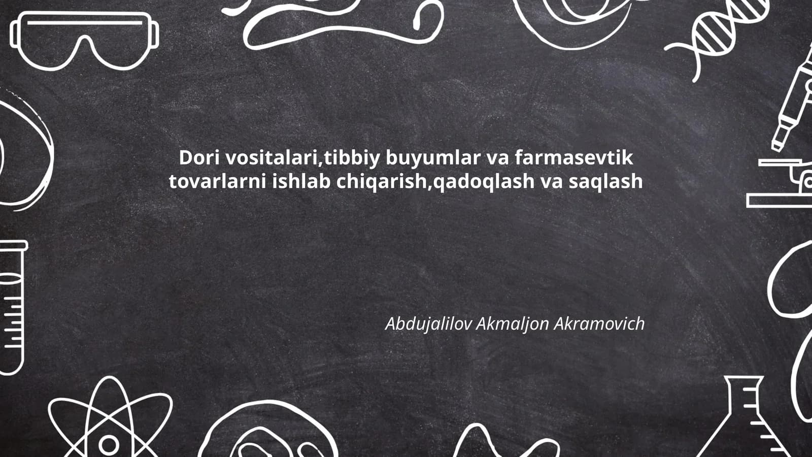 Dori vositalari,tibbiy buyumlar va farmasevtik tovarlarni ishlab chiqarish,qadoqlash va saqlash
