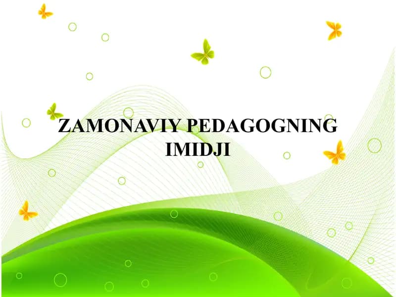 Zamonaviy pedagogning Imidji