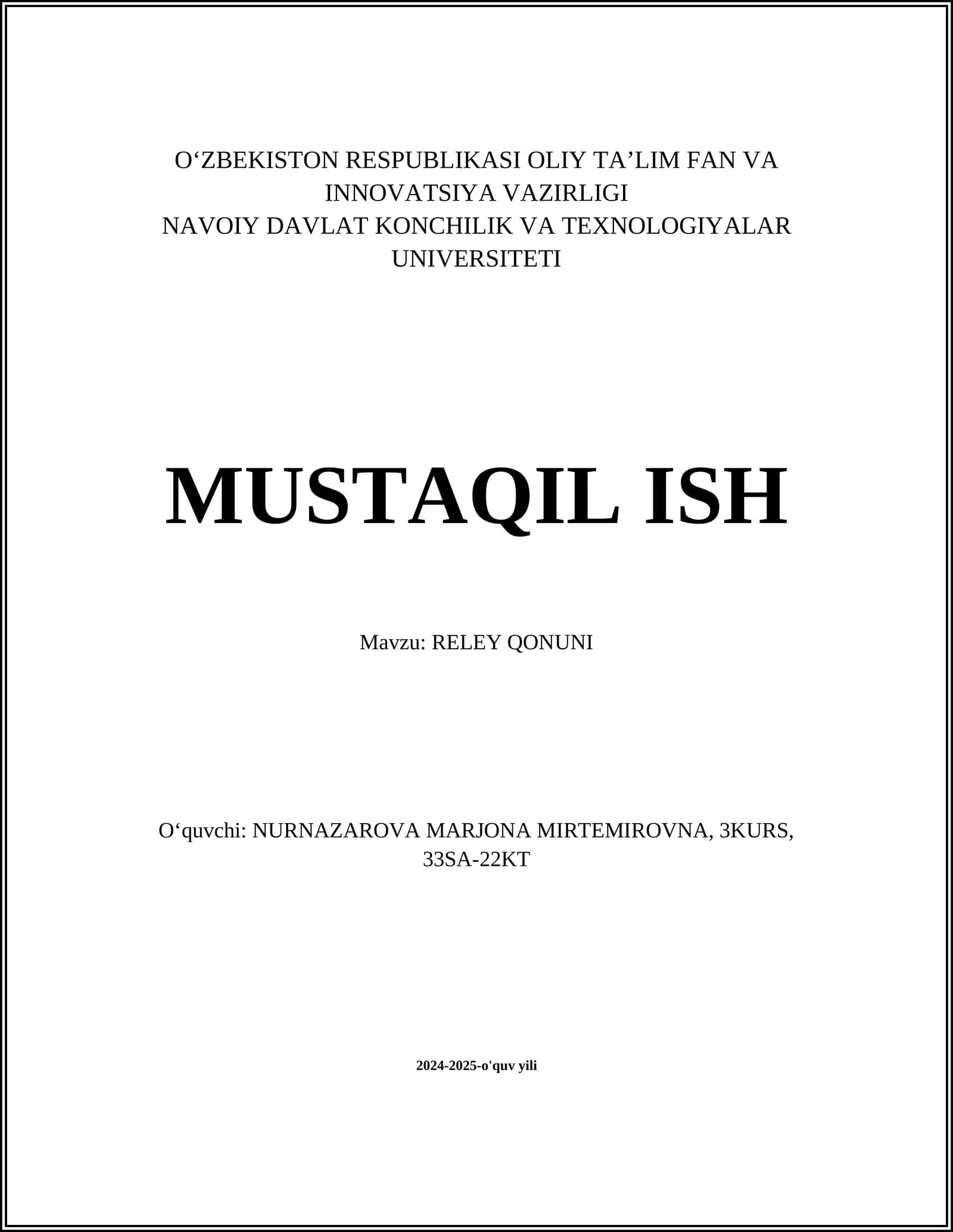 RELEY QONUNI