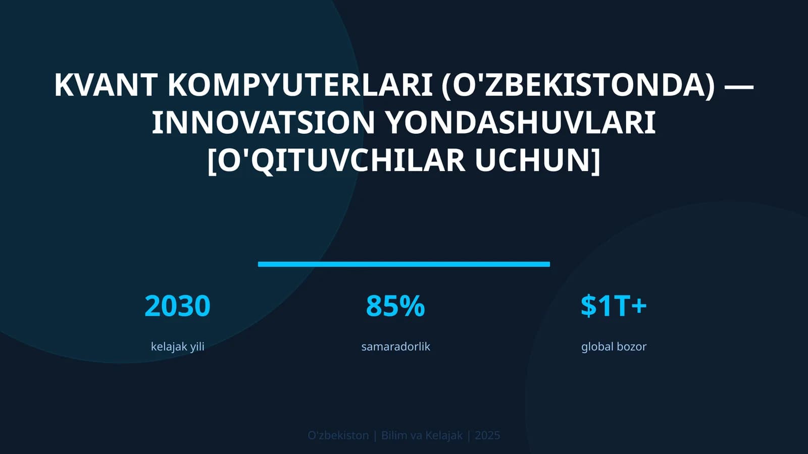 Kvant kompyuterlari (O'zbekistonda) — innovatsion yondashuvlari [o'qituvchilar uchun]