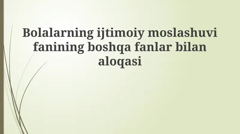 Ijtimoiy moslashuv bilan aloqasi