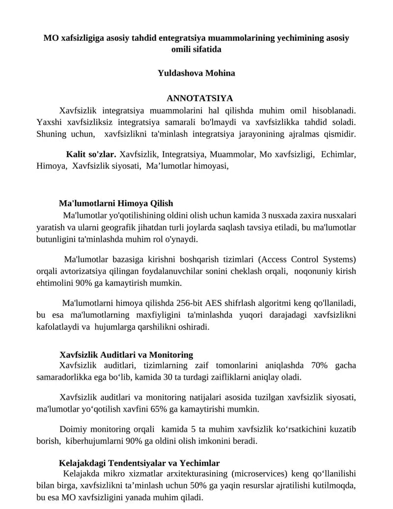 Ma'lumotlarni Himoya Qilish