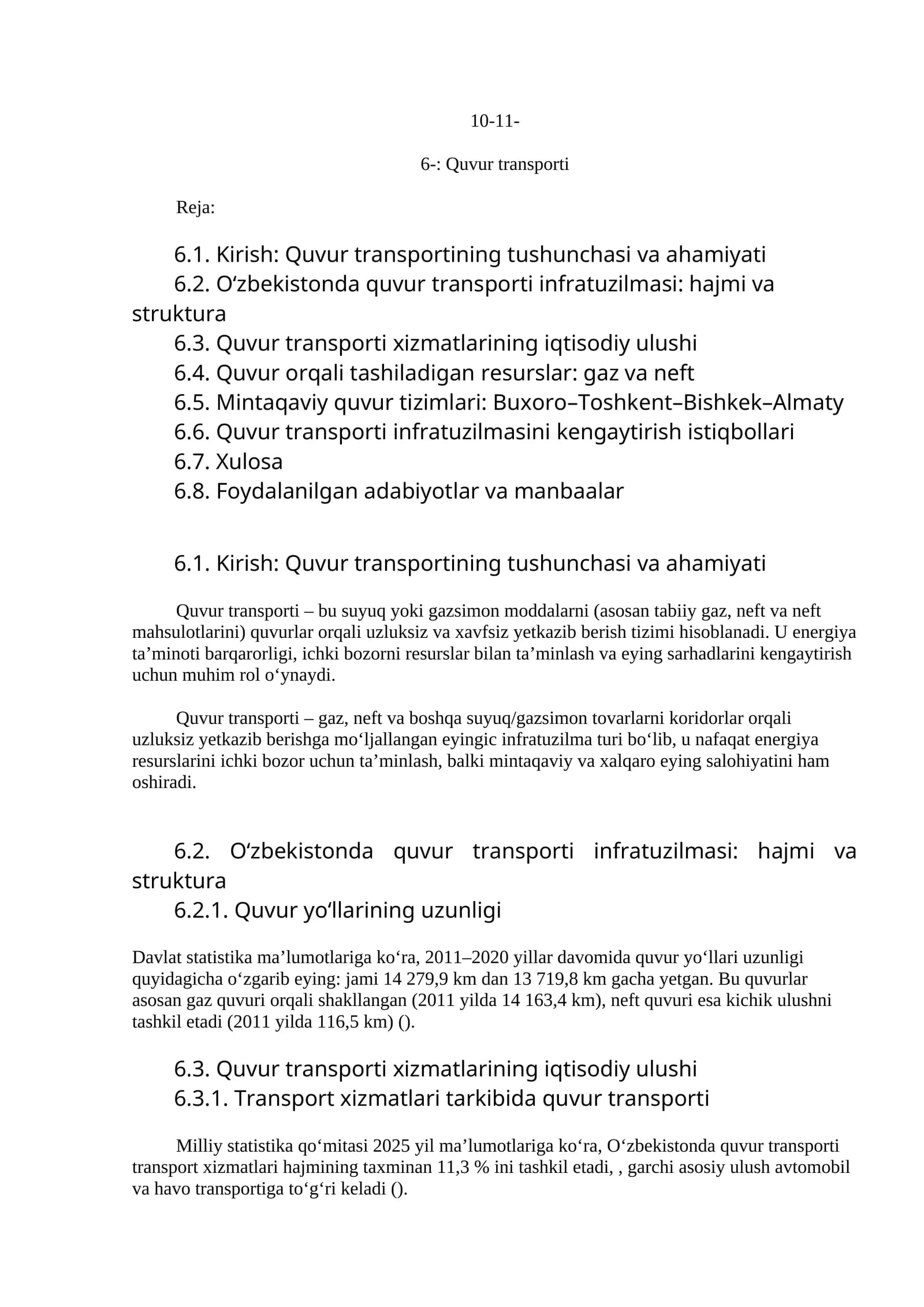 Quvur transporti