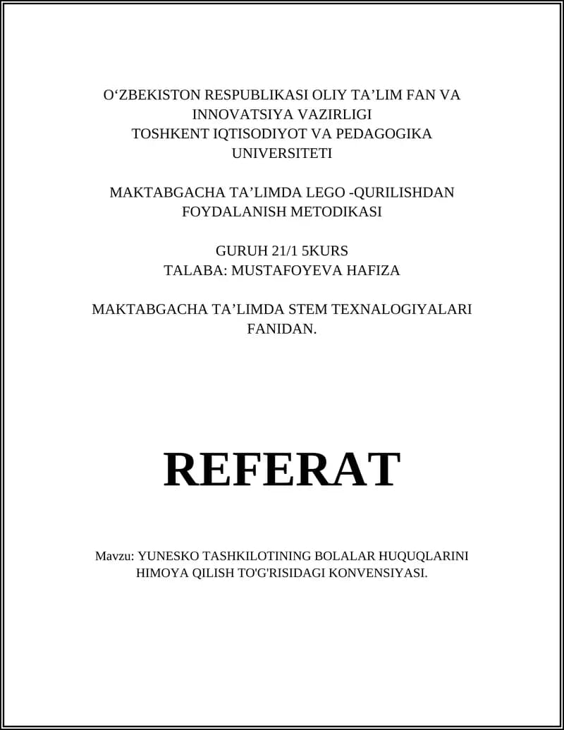 MAKTABGACHA TA’LIMDA STEM TEXNALOGIYALARI FANIDAN