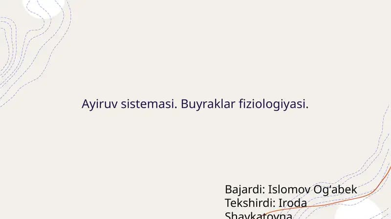 Buyraklar fiziologiyasi