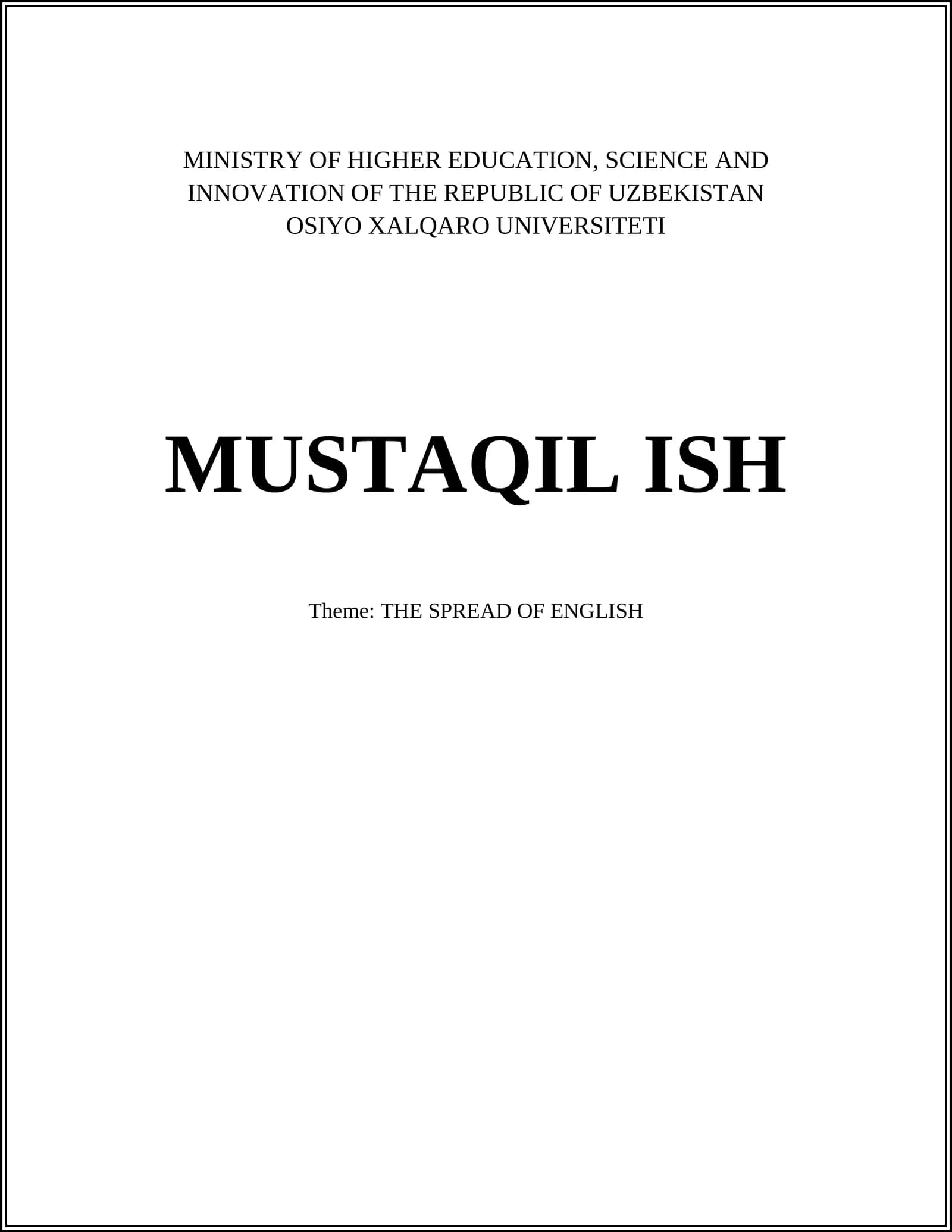 Colonization and the Spread of English