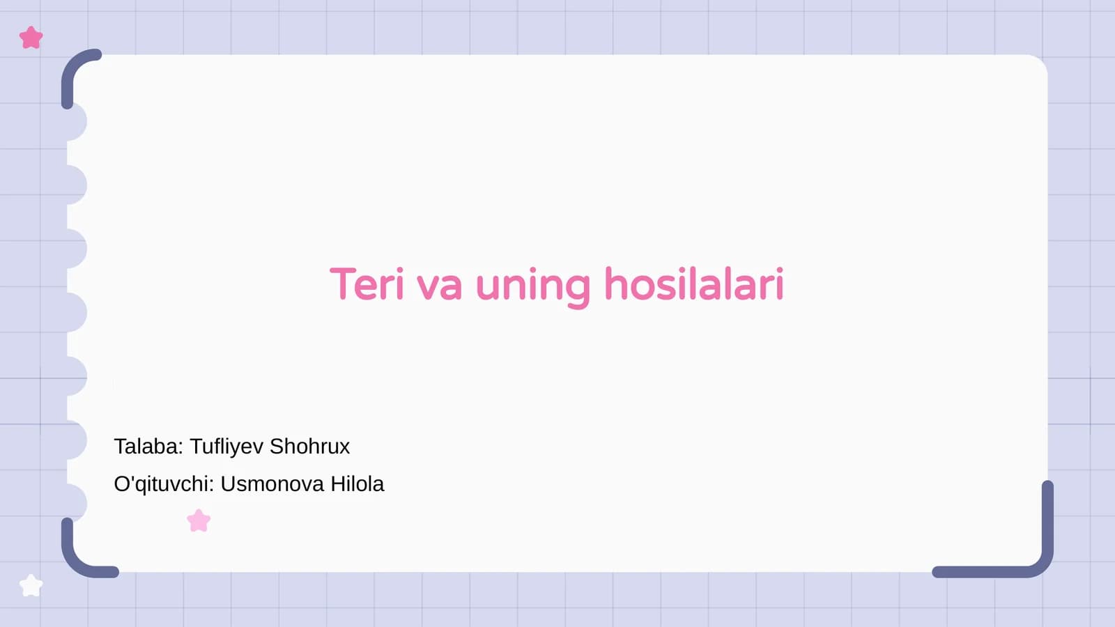 Teri va uning hosilalari