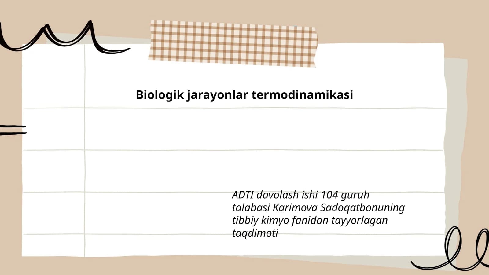Biologik jarayonlar termodinamikasi