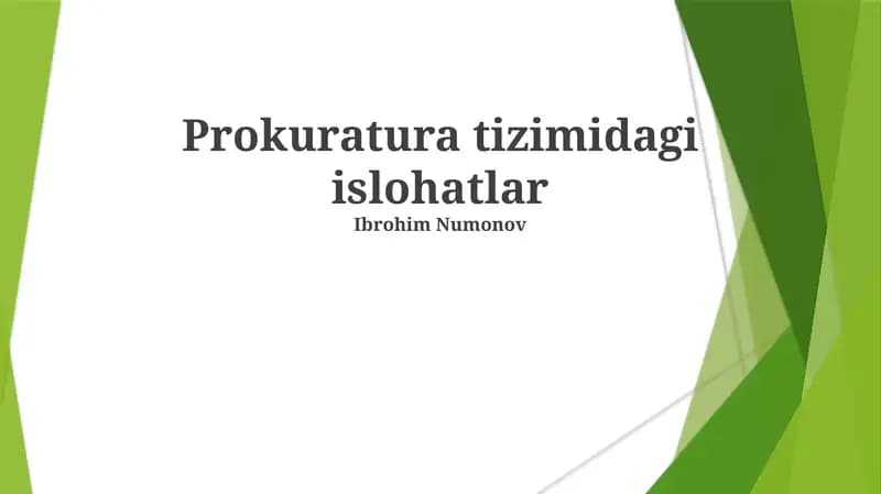 Prokuratura tizimidagi islohatlar