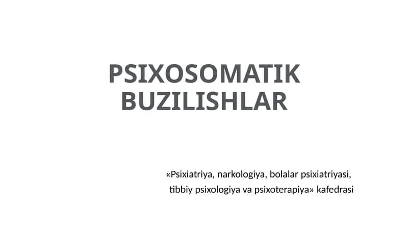 Psixosomatikbuzilishlar