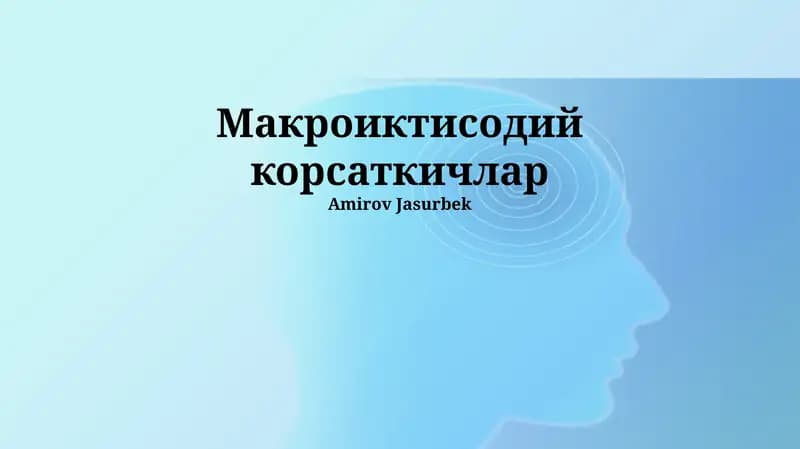 Makroikctisodiy Ko'rsatkichlar