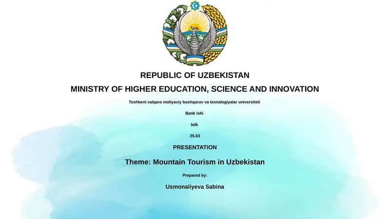 Mountain Tourism in Uzbekistan