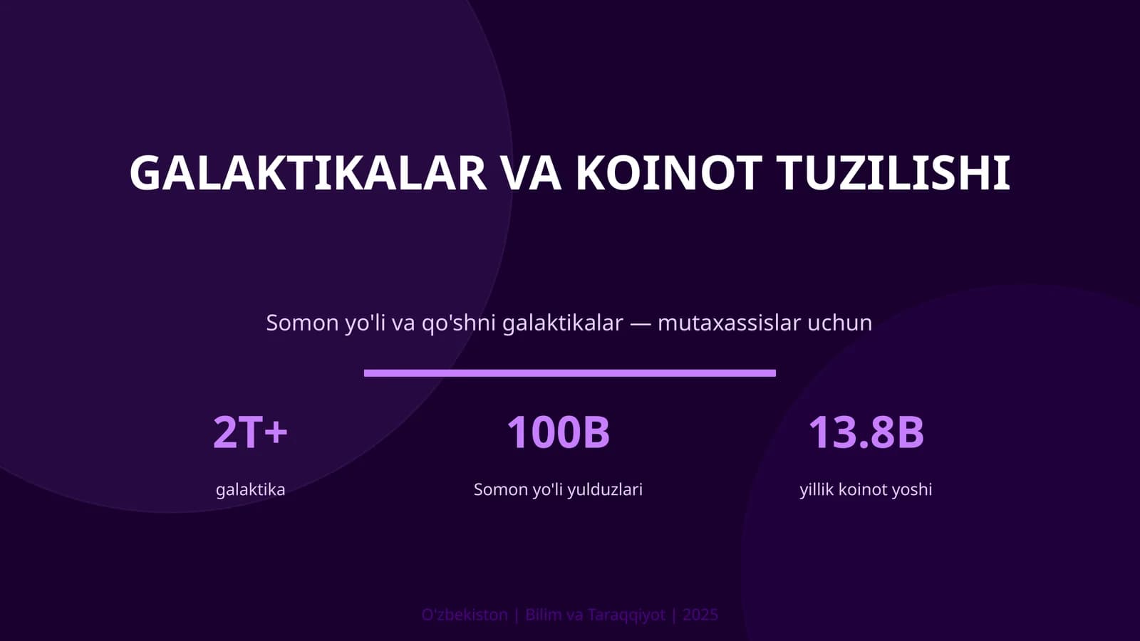 GALAKTIKALAR VA KOINOT TUZILISHI