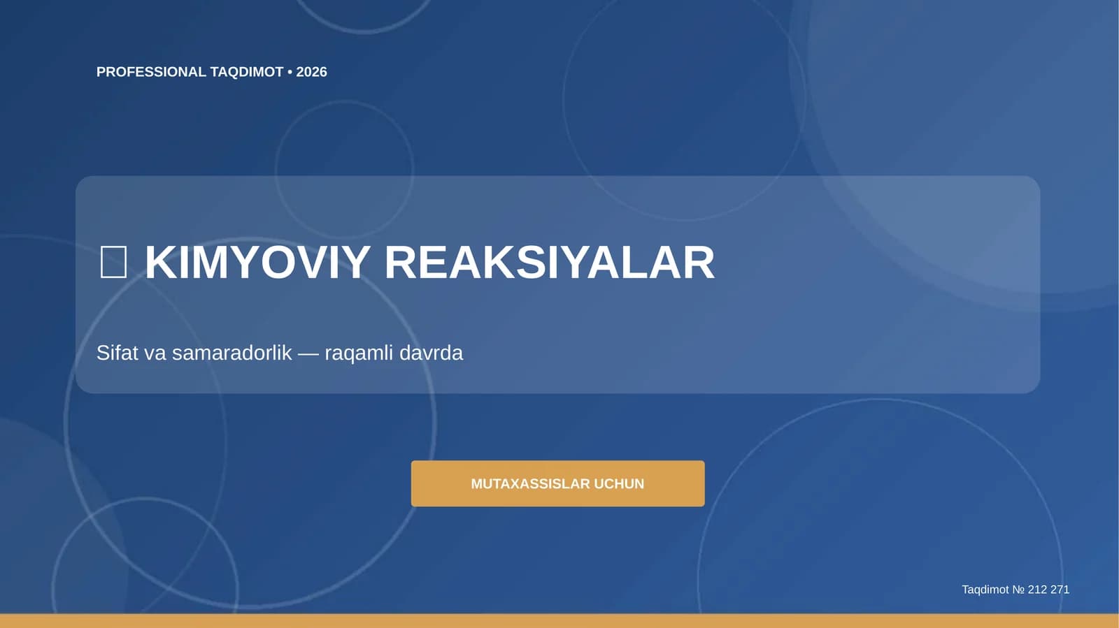 KIMYOVIY REAKSIYALAR