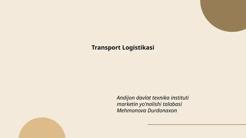 Transport Logistikasi
