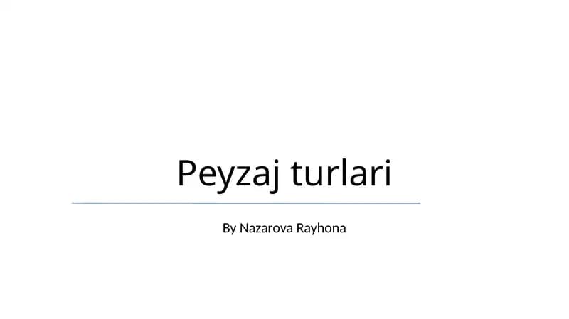 Peyzaj turlari