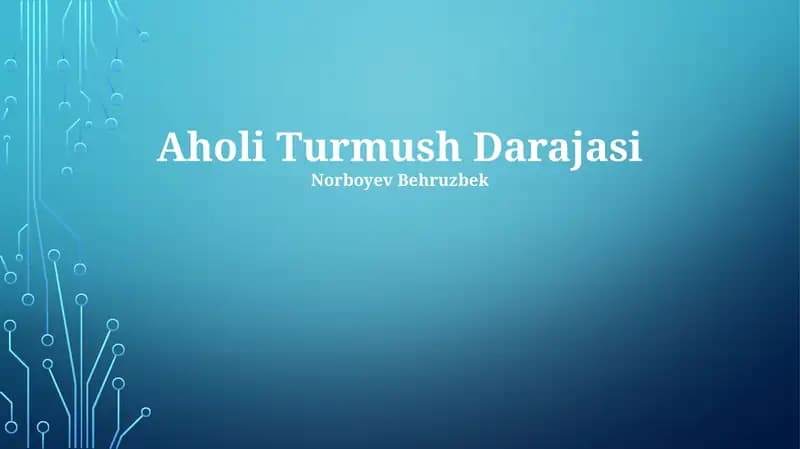 Aholi Turmush Darajasi