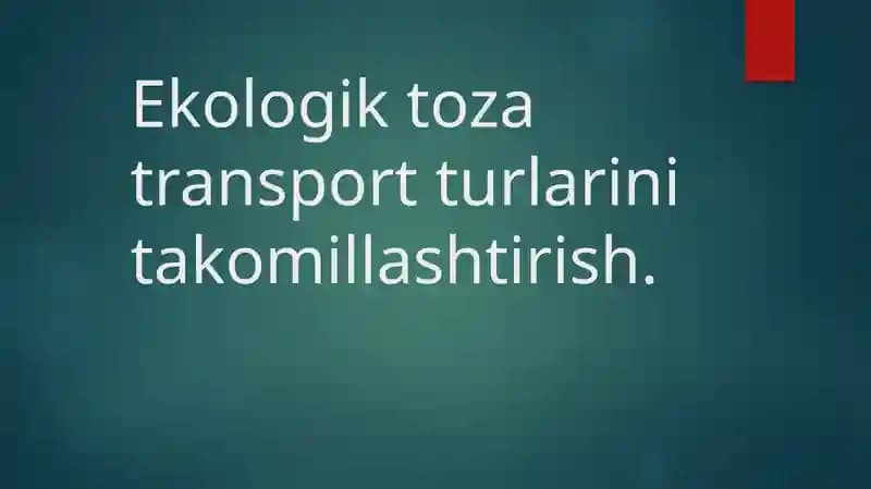 Ekologik transport turlari