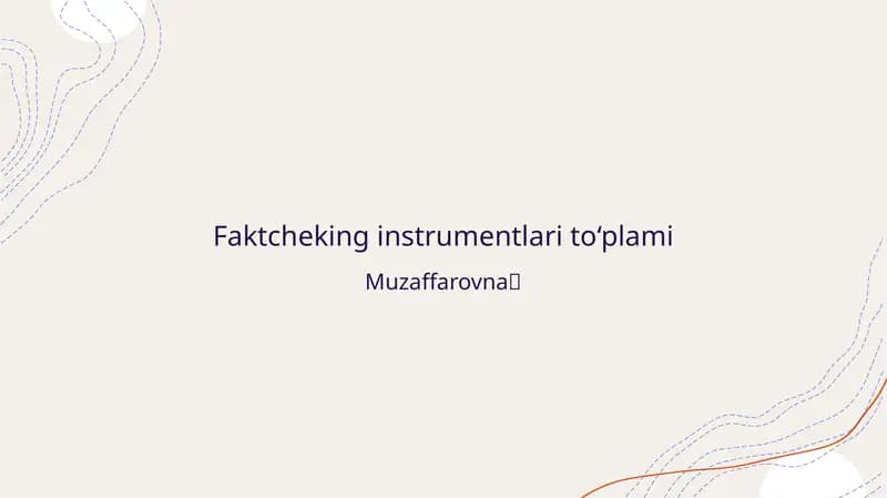 Faktcheking instrumentlari to‘plami