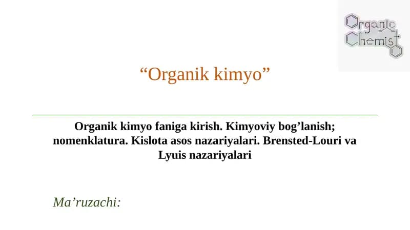 Organik kimyo