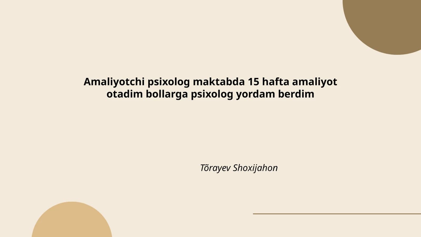 Amaliyotchi psixolog