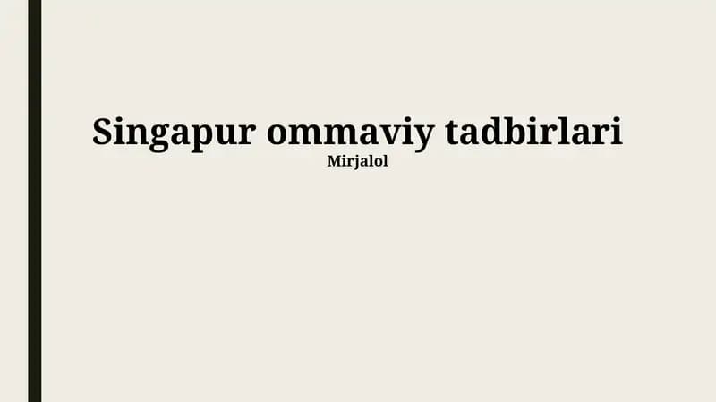 Singapur ommaviy tadbirlari