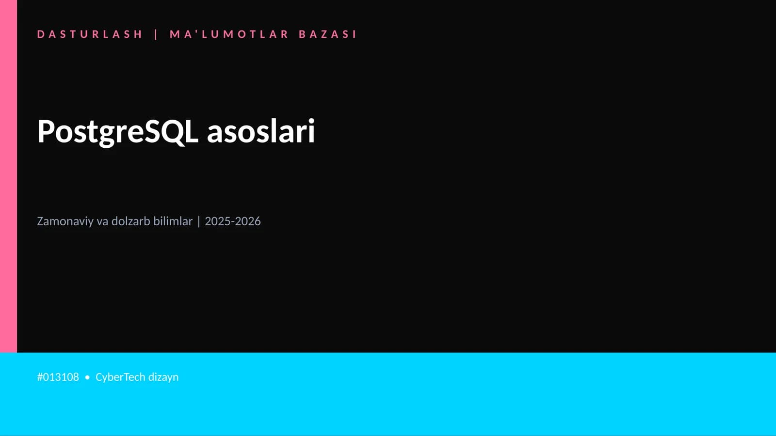 PostgreSQL asoslari