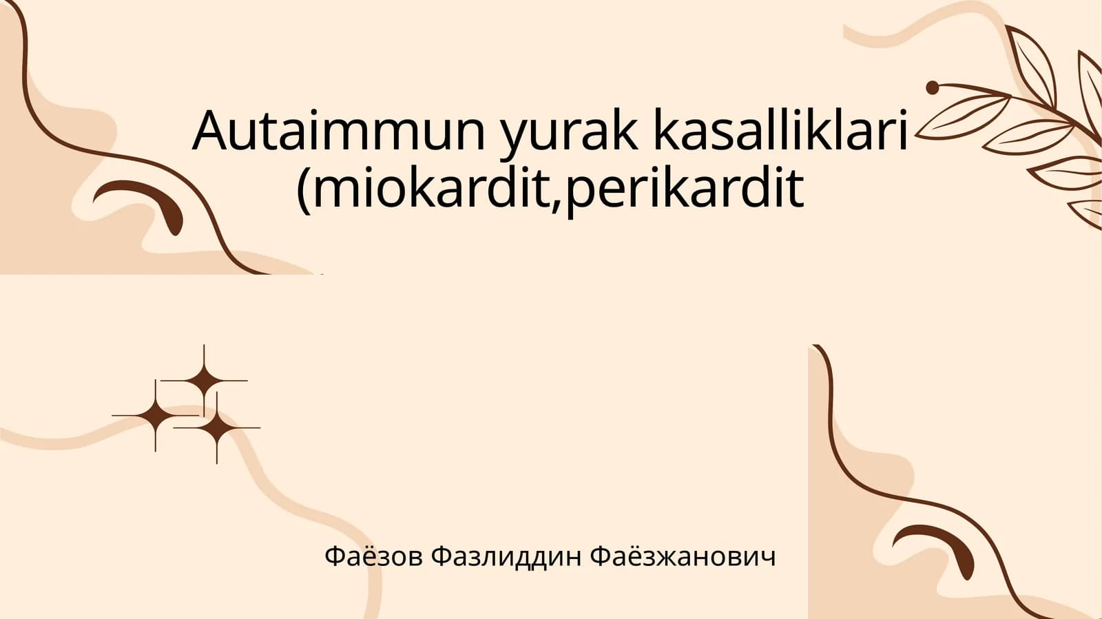 Autoimmun yurak kasalliklari (miokardit,perikardit